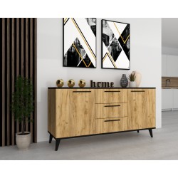 KOMODA HANA 3S CZARNE SCANDI 150