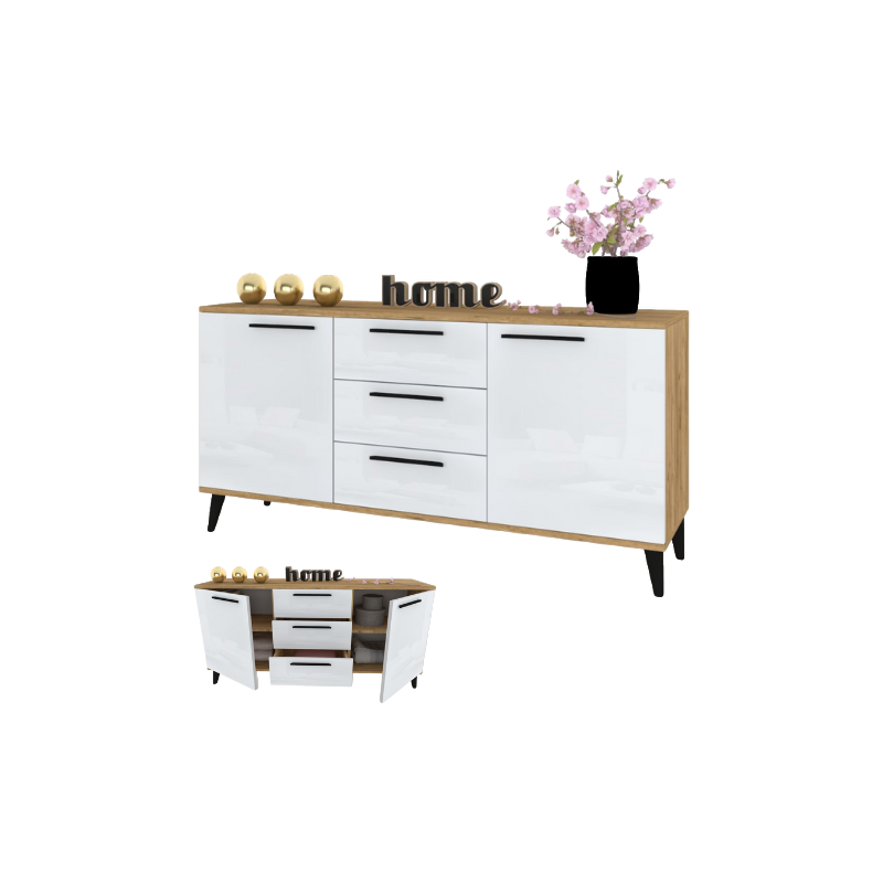 KOMODA HANA 3S CZARNE SCANDI 150