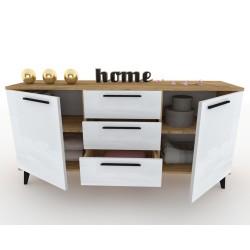 KOMODA HANA 3S CZARNE SCANDI 150