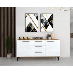 KOMODA HANA 3S CZARNE SCANDI 150