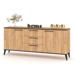KOMODA HANA 3S CZARNE SCANDI 180