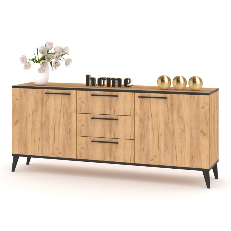KOMODA HANA 3S CZARNE SCANDI 180