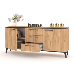 KOMODA HANA 3S CZARNE SCANDI 180