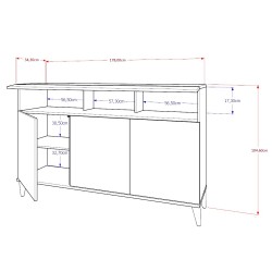 Komoda Luna 3D Skandi + LED