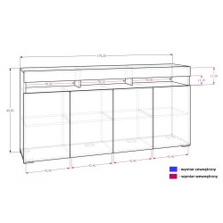 Komoda LUNA 4D + LED