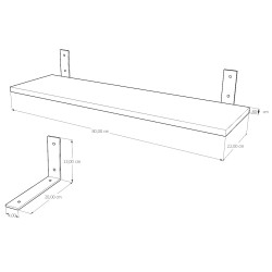 PÓŁKA DIANA 80 CM DĄB CRAFT RANT