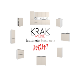 Słupek Kuchenny Stojąca Szafka Kuchenna KIRA Biała Kaszmir 60x200cm