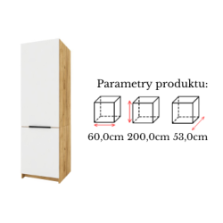 Słupek Kuchenny Stojąca Szafka Kuchenna KIRA Craft Biała Wysoka 60x200cm
