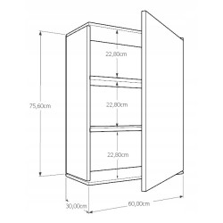 Szafka Kuchenna Górna Wisząca KIRA Czarne Słoje Kaszmir 60cm