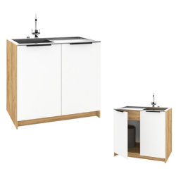 Szafka Kuchenna pod zlew Stojąca KIRA Craft Biała 80cm Cichy Domyk