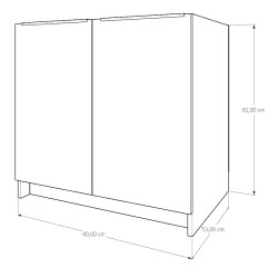 Szafka Kuchenna pod zlew Stojąca KIRA Craft Biała 80cm Cichy Domyk