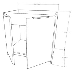 Szafka Kuchenna pod zlew Stojąca KIRA Czarna Artisan 80cm Cichy Domyk
