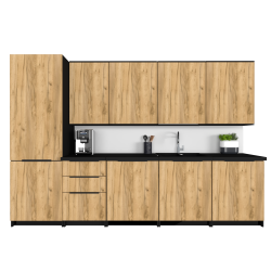 Szafka Kuchenna pod zlew Stojąca KIRA Czarna Dąb Craft 80cm Cichy Domyk