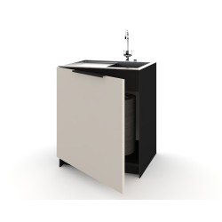 Szafka Kuchenna pod zlew Stojąca KIRA Czarna Kaszmir 60cm Cichy Domyk