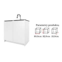 Szafka Kuchenna pod zlew Stojąca KIRA Dolna Biała 80cm Cichy Domyk