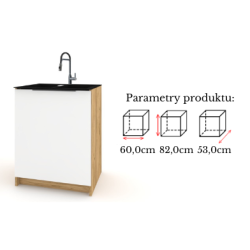 Szafka Kuchenna pod zlew Stojąca KIRA Dolna Craft Biała 60cm Cichy Domyk