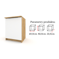 Szafka Kuchenna Stojąca Dolna KIRA Craft Biała 40cm z blatem Cichy Domyk