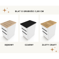 Szafka Kuchenna Stojąca Dolna KIRA Craft Biała 40cm z blatem Cichy Domyk