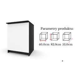 Szafka Kuchenna Stojąca Dolna KIRA Czarna Biała 40cm blat Cichy Domyk