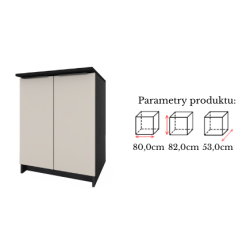 Szafka Kuchenna Stojąca Dolna KIRA Czarna Kaszmir 80cm blat Cichy Domyk