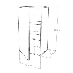 Szafka Kuchenna Wisząca Górna Premium KIRA Biała 40cm tip-on Blum
