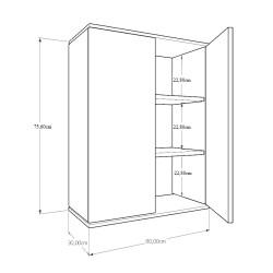 Szafka Kuchenna Wisząca Górna Premium KIRA Biała 80cm tip-on Blum