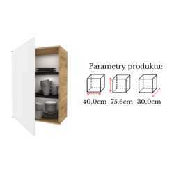 Szafka Kuchenna Wisząca Górna Premium KIRA Craft Biała 40cm tip-on Blum