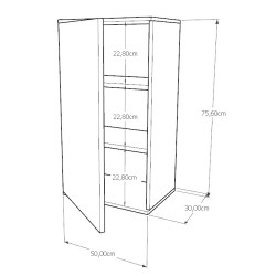 Szafka Kuchenna Wisząca Górna Premium KIRA Czarna Artisan 50cm tip-on Blum