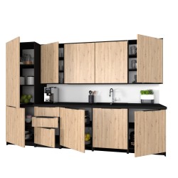 Szafka Kuchenna Wisząca Górna Premium KIRA Czarna Artisan 50cm tip-on Blum