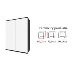 Szafka Kuchenna Wisząca Górna Premium KIRA Czarna Biała 80cm tip-on Blum