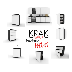 Szafka Kuchenna Wisząca Górna Premium KIRA Czarna Biała 80cm tip-on Blum