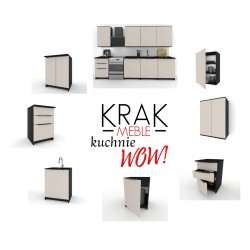 Szafka Kuchenna Wisząca Górna Premium KIRA Czarna Kaszmir 60cm tip-on Blum
