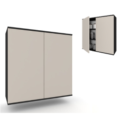 Szafka Kuchenna Wisząca Górna Premium KIRA Czarna Kaszmir 80cm tip-on Blum