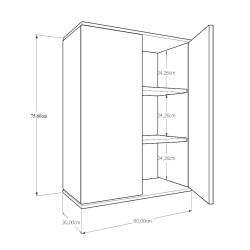 Szafka Kuchenna Wisząca Górna Premium KIRA Czarna Kaszmir 80cm tip-on Blum
