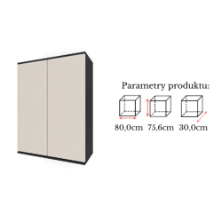 Szafka Kuchenna Wisząca Górna Premium KIRA Czarna Kaszmir 80cm tip-on Blum