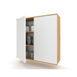 Szafka Kuchenna Wisząca Górna Premium KIRA Dąb Craft Biała 80cm tip-on Blum