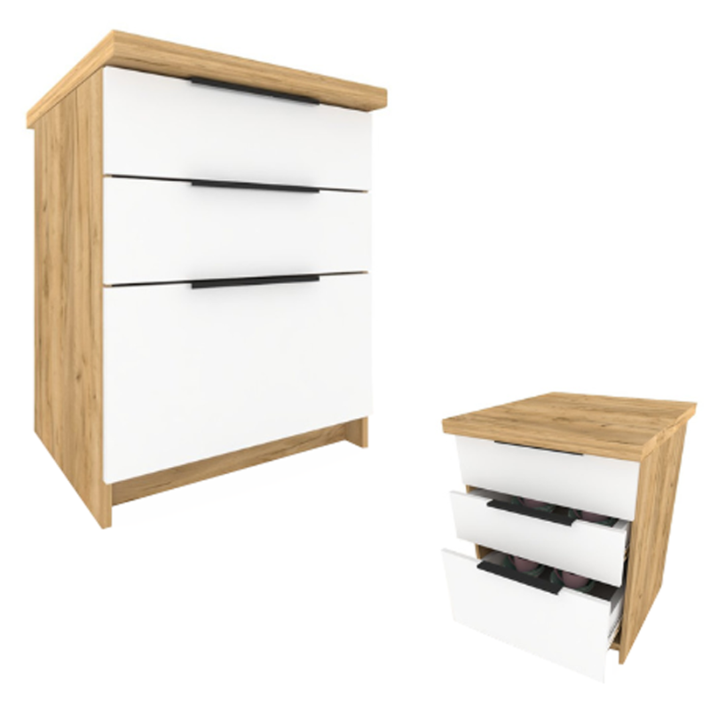 Szafka Kuchenna z Szufladami Stojąca KIRA Craft Biała 60cm Cichy Domyk