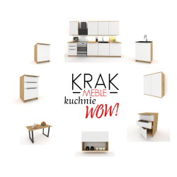 Szafka Kuchenna z Szufladami Stojąca KIRA Dąb Craft Biała 40cm Cichy Domyk