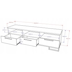 Szafka RTV Hania 3S KWADRO + LED