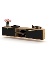 SZAFKA RTV KING BLACK ZŁOTE UCHWYTY