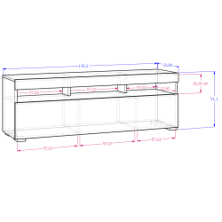 SZAFKA RTV PLAY OPEN + LED